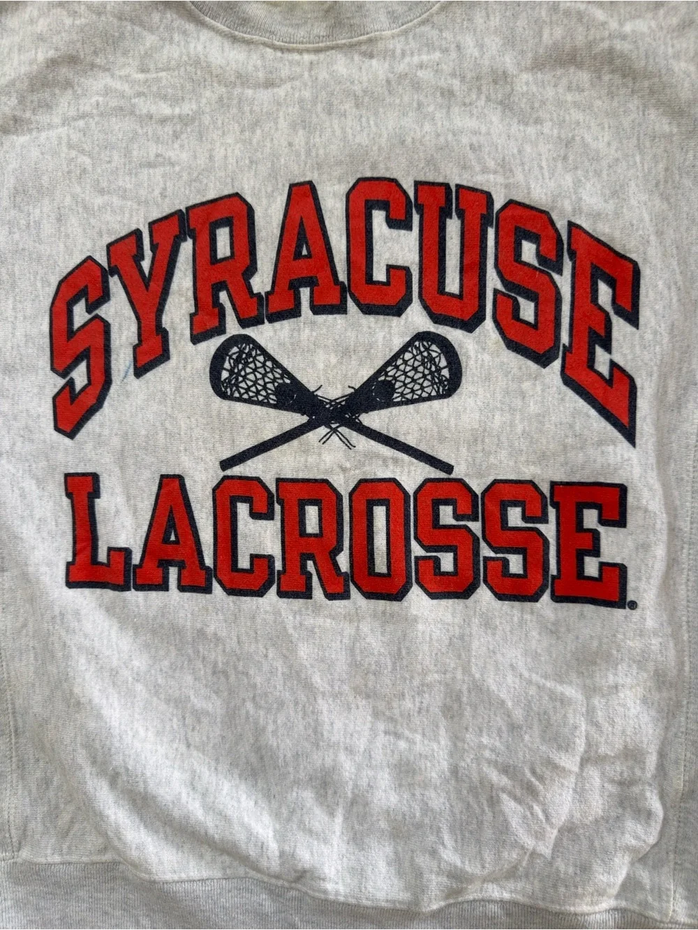 Vintage 90s Y2K Champion Reverse Weave Syracuse Lacrosse Sweatshirt Gray Size S